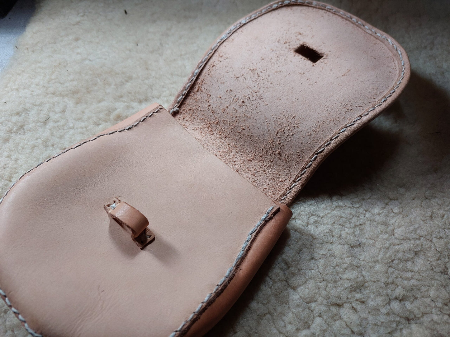 Natural leather medieval purse